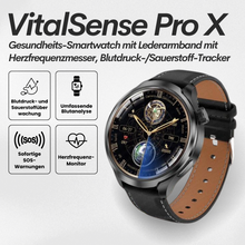 Lade das Bild in den Galerie-Viewer, VitalSense Pro X - Gesundheits-Smartwatch mit Lederarmband (2025)