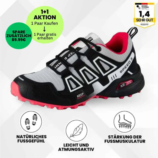 OrthoTrekking - ergonomische schmerzlindernde Trekking u.- Wanderschuhe - (1+1  Gratis)