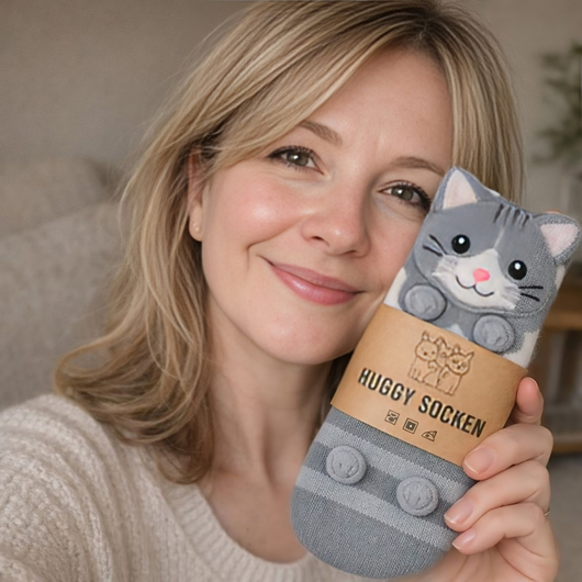 HUGGY Socken – Katzen und Hunde – Einheitsgröße – Unisex