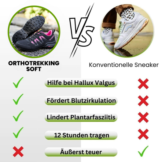OrthoTrekking Soft - extrem bequeme & schmerzlindernde Trekking u.- Wanderschuhe - UltraSoft - Sonderaktion 1+1 Gratis