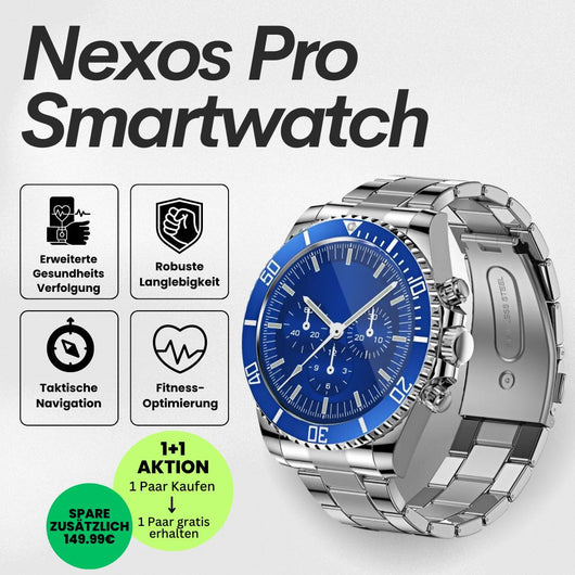 Nexos Pro Smartwatch - Unzerstörbare Gesundheitsuhr (2025) - Sonderaktion 1+1 Gratis