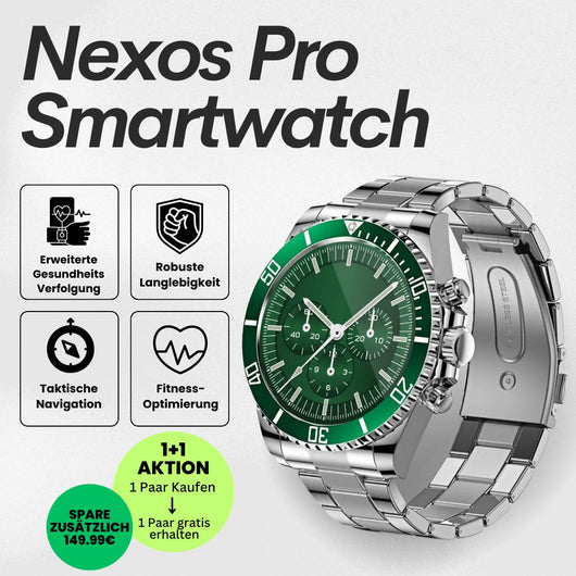Nexos Pro Smartwatch - Unzerstörbare Gesundheitsuhr (2025) - Sonderaktion 1+1 Gratis